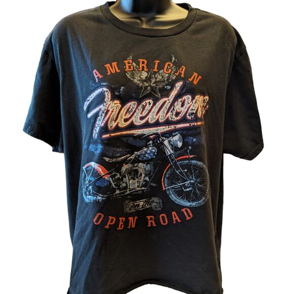 Vintage American Freedom On The Open Road Celebrate Patriotic Womens XL Biker - Picture 1 of 12